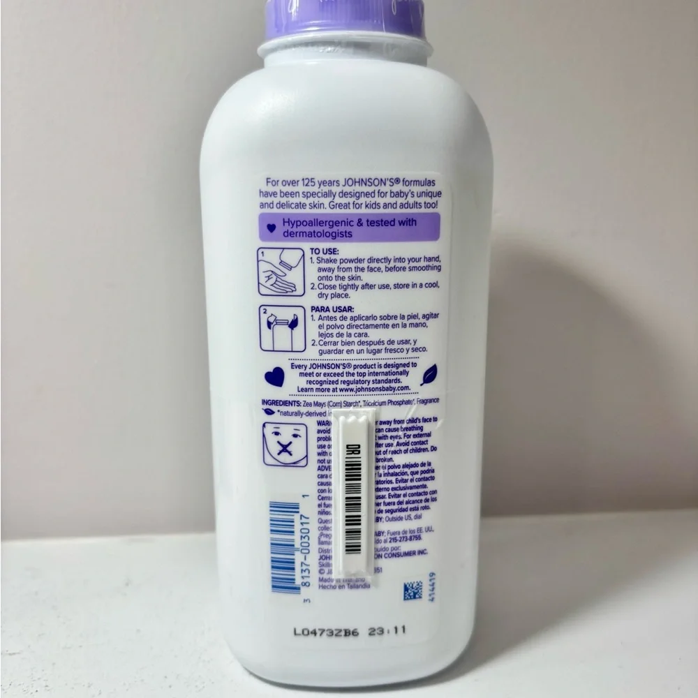 Johnson's Lavender Baby Powder Cornstarch 15 oz New Discontinued